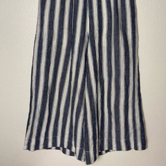 MADEWELL Pants Woman's XXS Huston Pull-On Crops in Stripe Transatlantic blue - Picture 10 of 16